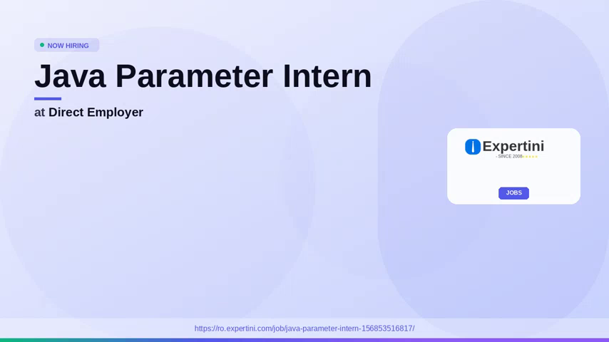 Java Parameter Intern at Direct Employer, Undisclosed — Apply Now